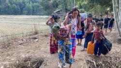Families leave Wa Do Ko village, Karen state, during fighting between the Myanmar military and local rebel forces in Feb., 2021. (Image Courtesy: Free Burma Rangers)