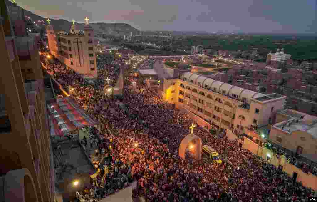  Every August, tens of thousands of Egypt&#39;s Coptic Christians and Muslims head to the Virgin Mary Monastery in Assiut to memorize the visit of the holy family to Egypt. Sunday, August 18, 2019. 