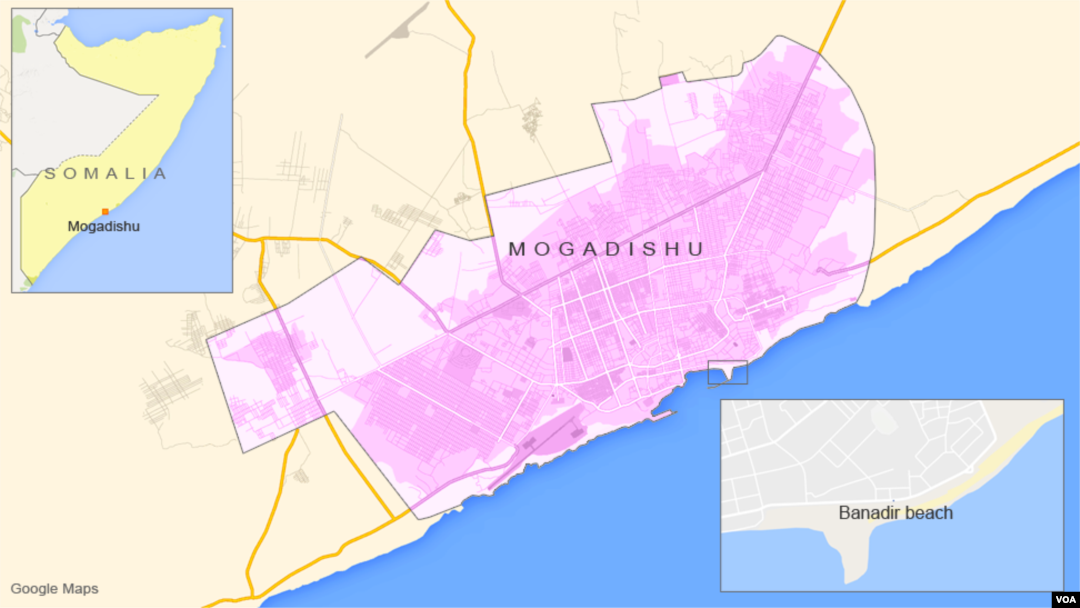 索馬里首都摩加迪沙班納迪爾海濱餐廳圖。