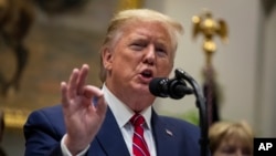 President Donald Trump speaks during an event on healthcare prices in the Roosevelt Room of the White House, Nov. 15, 2019, in Washington.