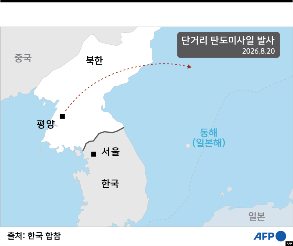 [그래픽] 평양에서 동해상으로 비행 - 한국 합참은 20일 오후 5시께 평양 일대에서 동해상으로 발사된 단거리탄도 미사일 10여발을 포착했다고 밝혀. 트럼프 미국 대통령이 미한 연합군사훈련을 축소한 가운데 이뤄진 것. 