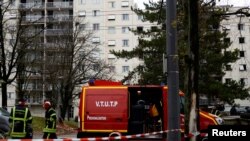 화재가 발생한 프랑스 리옹의 아파트 앞.