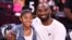 Kobe Bryant et sa fille Gianni lors d'un match de All Star Game, USA, le 17 juillet 2019.