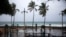 A man exercises under pouring rain during Tropical Storm Isaias in Santo Domingo, Dominican Republic, on July 30, 2020. 