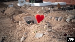 This photograph shows the grave of a migrant who died trying to reach the coasts of the Canary Islands, in San Lazaro Cemetery in Las Palmas on the Canary Island of Gran Canaria, on October 15, 2023.