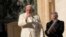 Pope Francis gives his blessing during his weekly general audience in St. Peter's Square, at the Vatican, Wednesday, November 22, 2023. 