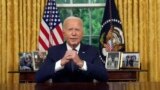 President Joe Biden addresses the nation from the Oval Office of the White House in Washington, Sunday, July 14, 2024, about the assassination attempt of Republican presidential candidate former President Donald Trump.