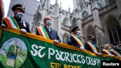El Día de San Patricio, el patrón de Irlanda, una fiesta muy popular en Estados Unidos. En la foto un desfile en la ciudad de Nueva York el 17 de marzo de 2021.