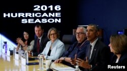 El presidente Obama visitó la Agencia Federal para el Manejo de Emergencias, FEMA.
