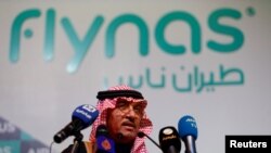 Le PDG de flynas lors du contrat avec Airbus, en Arabie Saoudite, le 16 janvier 2017.