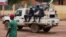 FILE - United Nations peacekeepers ride a pickup truck while on patrol in Bangui, Central African Republic, April 24, 2017. 