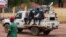 FILE - United Nations peacekeepers ride a pickup truck while on patrol in Bangui, Central African Republic, April 24, 2017. U.N. officials are expressing fears over rising ethnic tensions in the country.