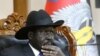 South Sudan's President Salva Kiir attends a meeting on the cutting of the number of states from 32 to 10, at the State House in Juba, Feb. 15, 2020. 