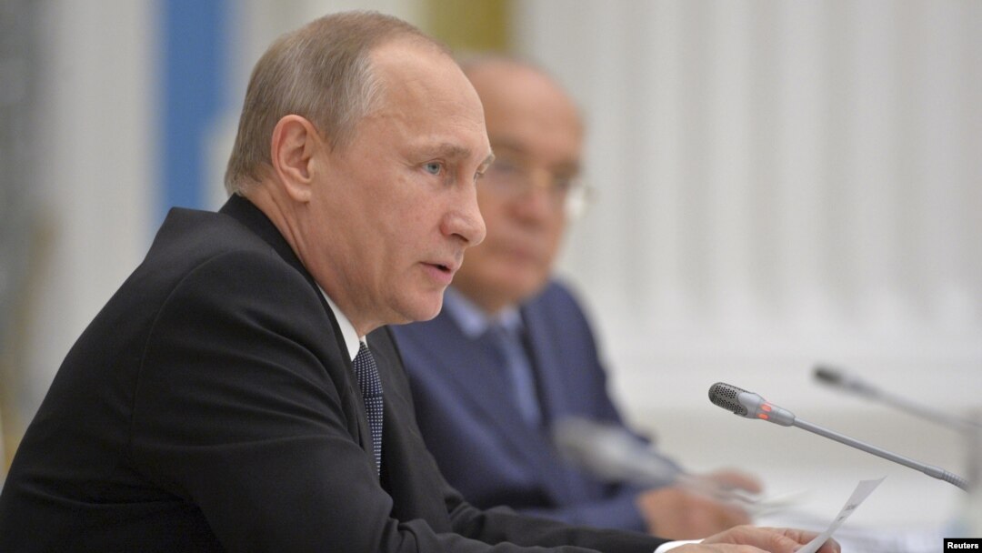 Presiden Rusia Vladimir Putin di Kremlin, Moskow (28/5). 