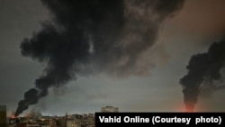 دود ناشی از انفجار در مناطقی از تهران در بامداد دوشنبه ۲۵ اسفندماه