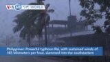VOA60 World - Rescuers Battle Strong Typhoon Lashing Southern Philippines