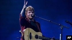 Singer Ed Sheeran performs at the Glastonbury Festival at Worthy Farm, in Somerset, England, June 25, 2017.