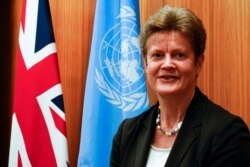 FILE - British Ambassador to the United Nations Barbara Woodward is pictured Jan. 5, 2021, in New York.