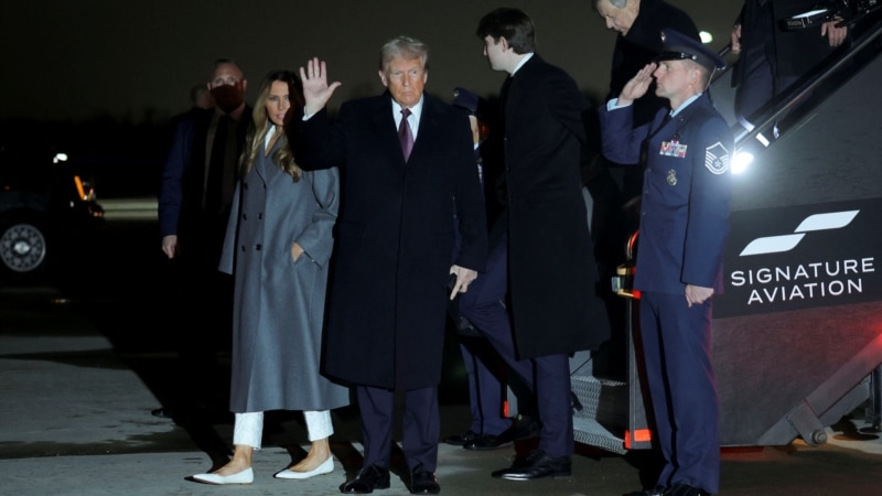 Trump arrives in Washington for inaugural celebrations