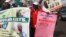 Journalists hold placards as they protest along a road days after a journalist was assaulted by mortuary attendants at the Lagos State University Teaching Hospital in Lagos, (File photo).