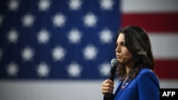 Democratic presidential candidate Rep. Tulsi Gabbard (D-HI) speaks during a forum on gun safety at the Iowa Events Center, Aug. 10, 2019, in Des Moines, Iowa.