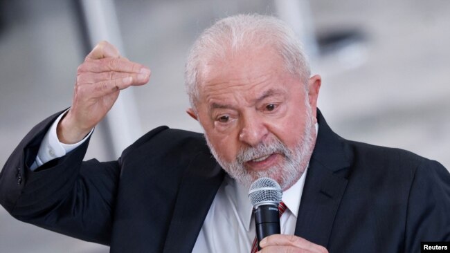 El presidente Luiz Inacio Lula da Silva durante una rueda de prensa en Brasilia, el 18 de enero de 2023.