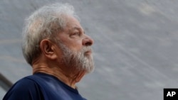 Archivo. El expresidente de Brasil Luiz Inacio Lula da Silva durante un acto frente a partidarios en la sede del sindicato de los trabajadores metalúrgicos en Sao Bernardo do Campo, Brasil, el 7 de abril de 2018.