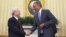 FILE - President Barack Obama, right, meets with Vietnamese Communist party secretary general Nguyen Phu Trong in the Oval Office of the White House, on July 7, 2015, in Washington. 