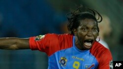 Dieumerci Mbokani, l'attanquant des Léopards de la RDC, 26 janvier 2015.