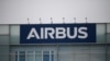 Logo Airbus di kantor perusahaan tersebut di Blagnac, pinggiran Toulouse, 16 Oktober 2024.