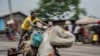 People displaced by the fighting with M23 rebels make their way to the center of Goma, Democratic Republic of the Congo, Jan. 26, 2025. 