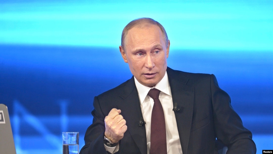 Presiden Rusia Vladimir Putin di Moscow, 17 April 2014.