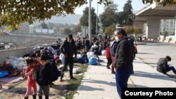 Families crowd together in the streets despite coronavirus fears, in Izmir, Turkey, April 13, 2020. (Photo courtesy of refugees)