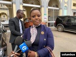 Fadzayi Mahere, spokeswoman of the Movement for Democratic Change party, July 28, 2020, in Harare. (Photo: Columbus Mavhunga/VOA)