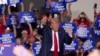 Former US President and Republican presidential candidate Donald Trump dances as he concludes his remarks during a campaign event at the Bayfront Convention Center in Erie, Pennsylvania, September 29, 2024. (Photo by DUSTIN FRANZ / AFP)