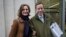George Bingham, the only son of infamous British aristocrat Lord Lucan, and his wife, Anne-Sofie Foghsgaard, leave the High Court in London, Feb. 3, 2016. A judge issued a death certificate for Lord Lucan, four decades after he disappeared.