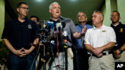 Matthew Weintraub, fiscal del Condado Bucks, Pensilvania, EE.UU.,habló con la prensa en New Hope, Pensilvania, el jueves, 13 de julio de 2017.
