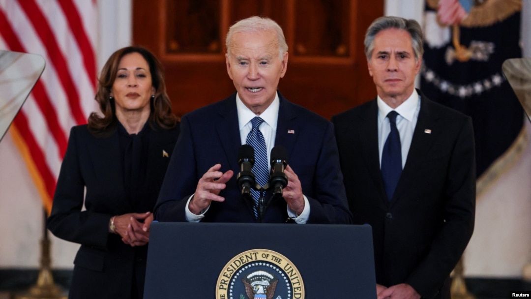 U.S. President Joe Biden delivers remarks on a Gaza ceasefire deal at the White House in Washington