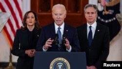 El presidente de Estados Unidos, Joe Biden, pronuncia un discurso sobre el acuerdo de alto el fuego en Gaza en la Casa Blanca en Washington, EEUU, el miércoles 15 de enero de 2025.