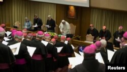 Pope Francis attends the four-day meeting on the global sexual abuse crisis, at the Vatican, Feb. 22, 2019. (Vatican Media)