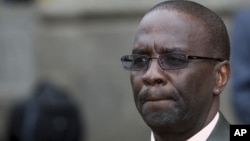 Kenya's new chief justice Willy Mutunga shown at his swearing ceremony in Nairobi, June 20, 2011. 