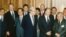 Foreign ministers attending the Paris Peace Conference on Cambodia pose prior to the meeting, Oct. 23, 1991. Front row L-R: United Nations Secretary General Javier Perez de Cuellar, Roland Dumas of France, Cambodia's Prince Norodom Sihanouk, back row L-R: unidentified, U.S. Secretary of State James Baker, Qian Qichen of China, Soviet Union's Boris Pankin, Burnei's Prince Mohamed Bolkiah, Great Britain's Lord Caithness, unidentified, Thailand's Anan Sarasin. (AP Photo)