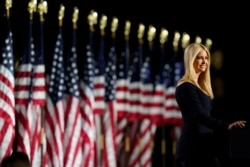 Ivanka Trump speaks from the South Lawn of the White House on the fourth day of the Republican National Convention, Thursday, Aug. 27, 2020, in Washington. (AP Photo/Alex Brandon)