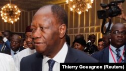 Le président Alassane Ouattara de la Côte d'Ivoire, 10 avril 2017.