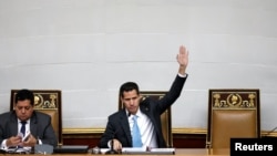 Juan Guaido, président de l'Assemblée nationale du Venezuela, assiste à une session à Caracas, au Venezuela, le 15 janvier 2019.