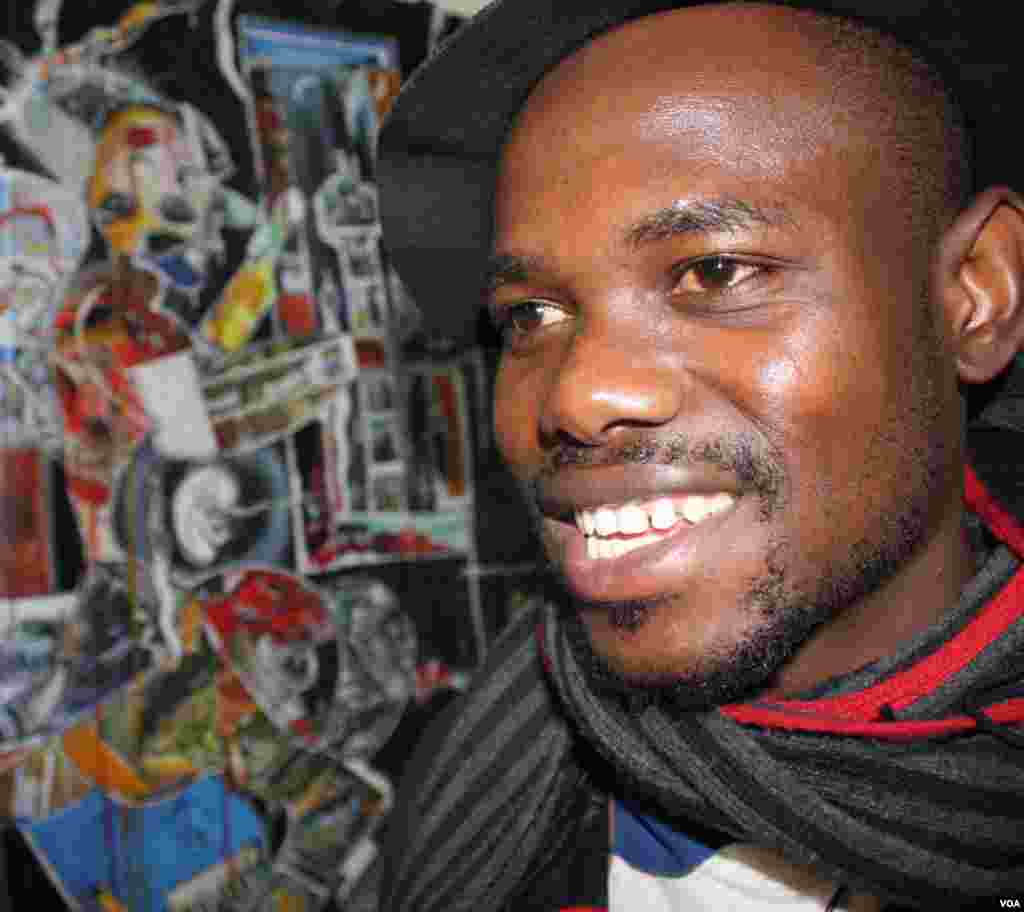 Blessing Ngobeni, pictured in his studio on the outskirts of central Johannesburg [Photo: Darren Taylor] 