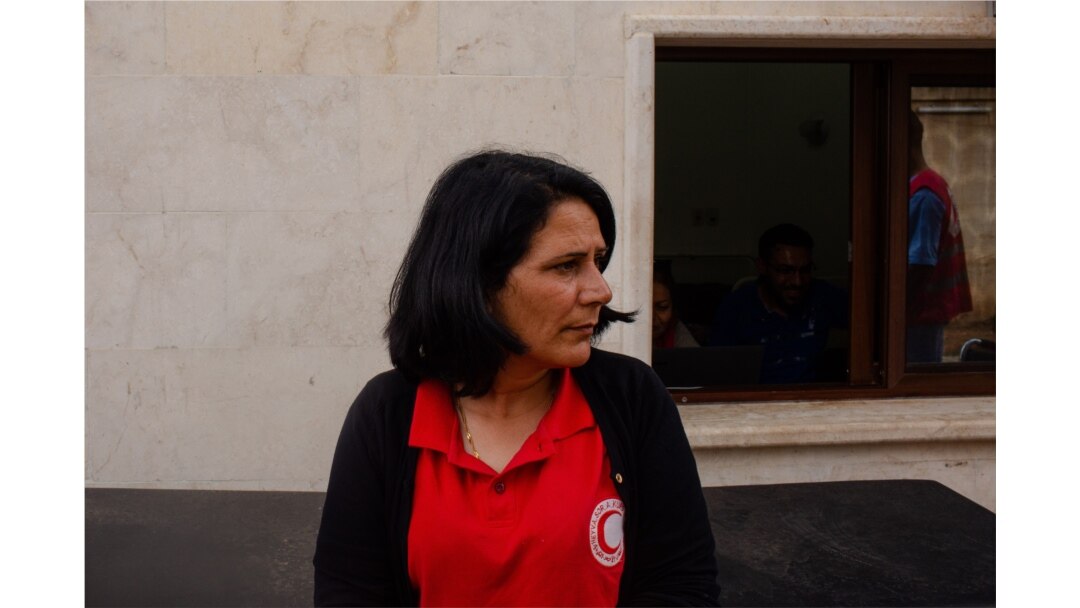 Jamila Hamee, head of the Kurdish Red Crescent in northeastern Syria, says hundreds of people have died in the past week of hostilities, in Tal Tamer, Syria, Oct. 19, 2019. (Yan Boechat/VOA)