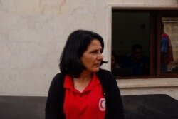 Jamila Hamee, head of the Kurdish Red Crescent in northeastern Syria, says hundreds of people have died in the past week of hostilities, in Tal Tamer, Syria, Oct. 19, 2019. (Yan Boechat/VOA)