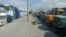 In this photo sent to VOA Persian, Iranian trucks idled by a 4-day-old truckers strike can be seen in the northern province of Qazvin, Sept. 26, 2018. (VOA)