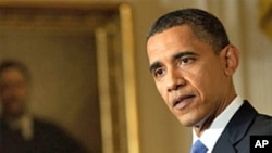 President Barack Obama at his White House press conference, 27 May 2010